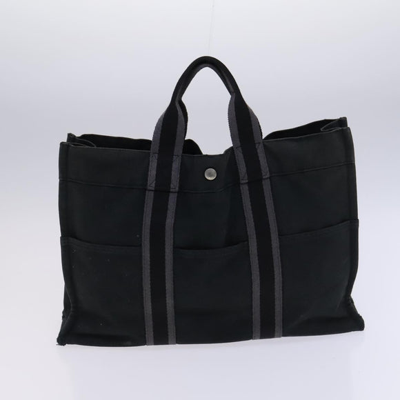 HERMES Fourre Tout Tote Bag Canvas 5 Set Black Gray Navy Auth ti2923