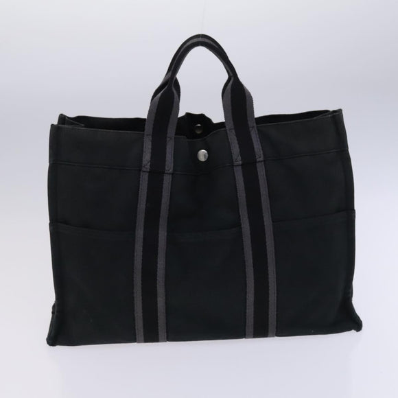 HERMES Fourre Tout Tote Bag Canvas 5 Set Black Gray Navy Auth ti2923