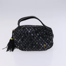 BALLY Hand Bag Leather 4Set Black Yellow Auth ti2926-14