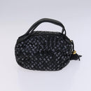 BALLY Hand Bag Leather 4Set Black Yellow Auth ti2926-15