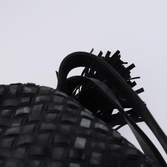 BALLY Hand Bag Leather 4Set Black Yellow Auth ti2926