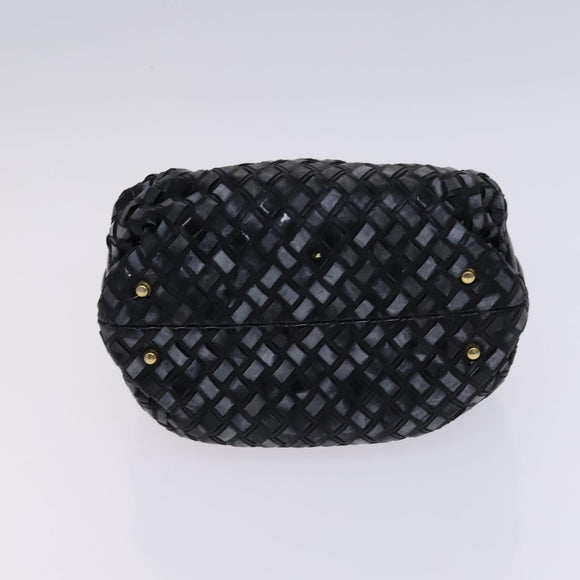 BALLY Hand Bag Leather 4Set Black Yellow Auth ti2926