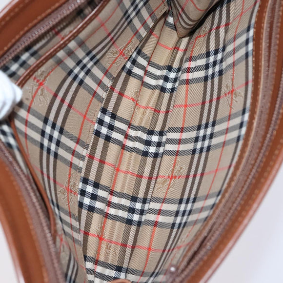 BURBERRY Nova Check Pouch Bag Nylon Canvas 5Set Beige Black Brown Auth ti2927