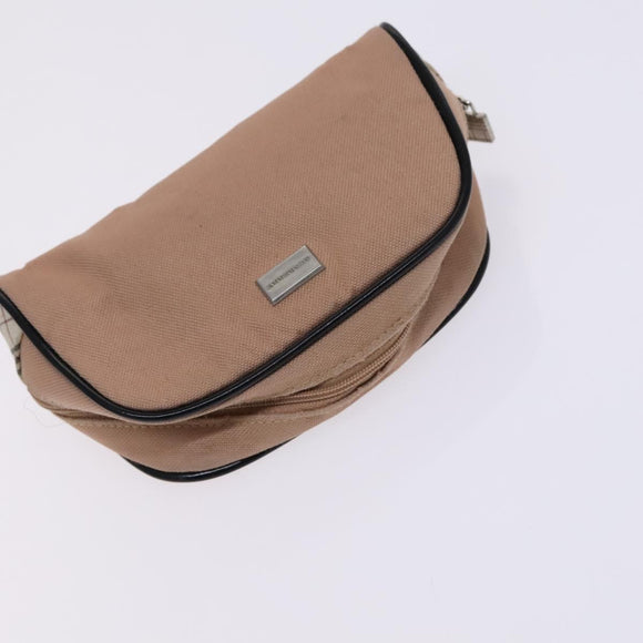 BURBERRY Nova Check Pouch Bag Nylon Canvas 5Set Beige Black Brown Auth ti2927