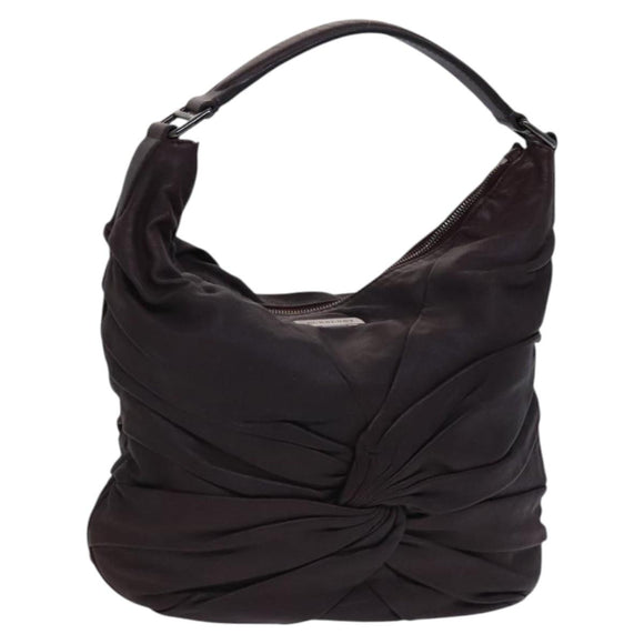BURBERRY Shoulder Bag Leather Brown Auth ti2934