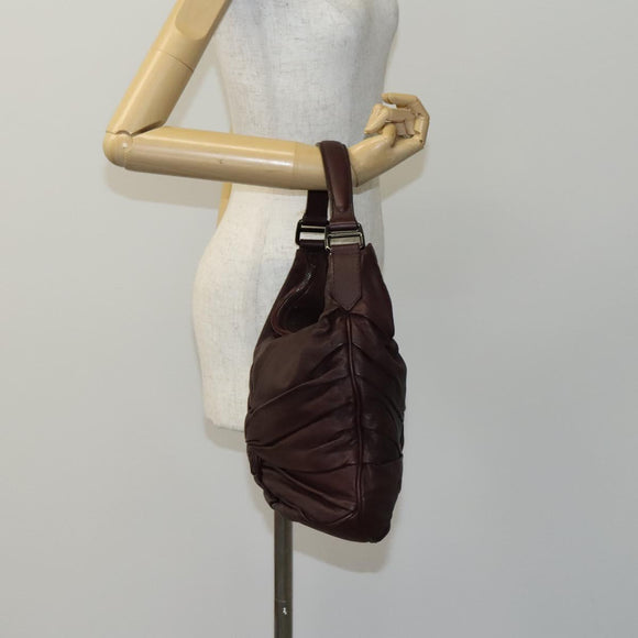 BURBERRY Shoulder Bag Leather Brown Auth ti2934