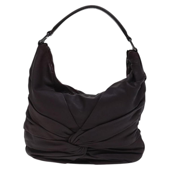 BURBERRY Shoulder Bag Leather Brown Auth ti2934