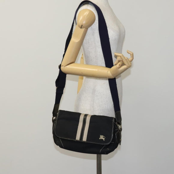 BURBERRY Blue Label Shoulder Bag Nylon Black Auth ti2935