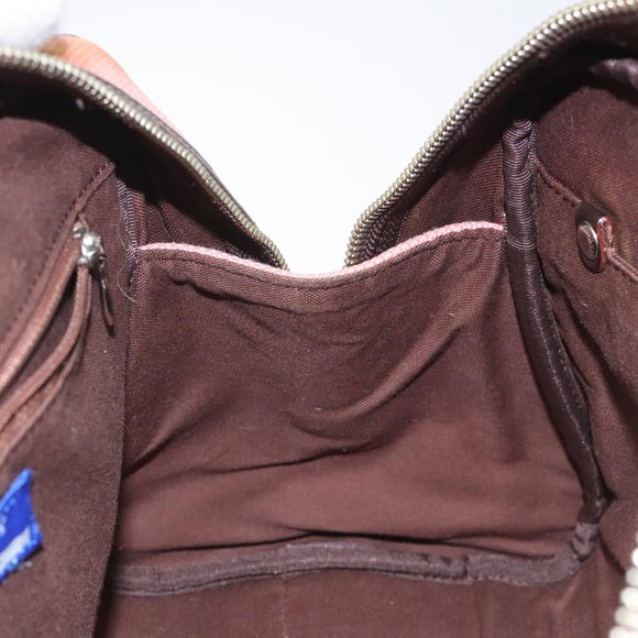 BURBERRY Blue Label Hand Bag Canvas Pink Auth ti2936