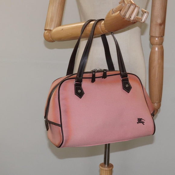 BURBERRY Blue Label Hand Bag Canvas Pink Auth ti2936