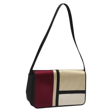 BURBERRY Shoulder Bag Satin Beige Auth ti2937
