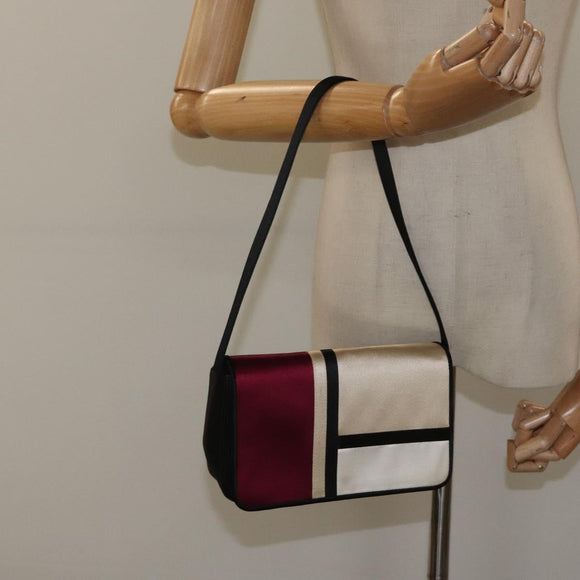 BURBERRY Shoulder Bag Satin Beige Auth ti2937