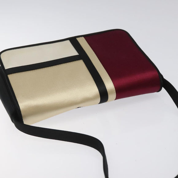 BURBERRY Shoulder Bag Satin Beige Auth ti2937