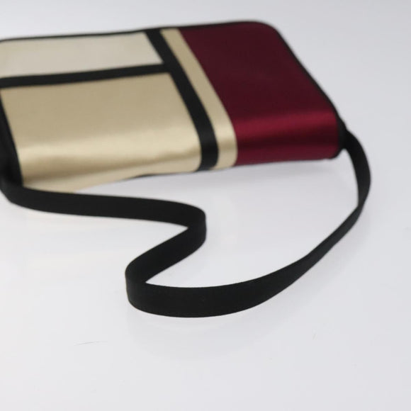 BURBERRY Shoulder Bag Satin Beige Auth ti2937