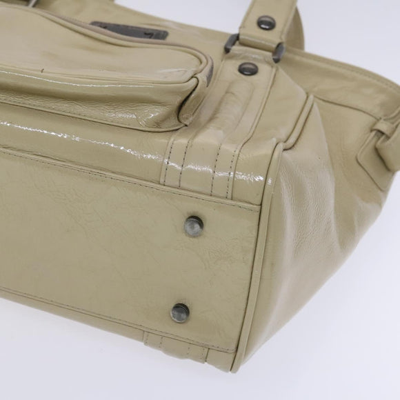 BURBERRY Blue Label Tote Bag Enamel Beige Auth ti2940