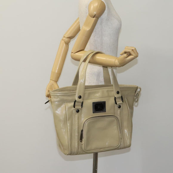 BURBERRY Blue Label Tote Bag Enamel Beige Auth ti2940