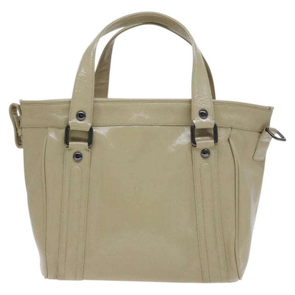 BURBERRY Blue Label Tote Bag Enamel Beige Auth ti2940