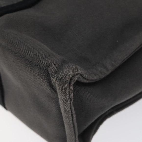 HERMES Fourre Tout PM Hand Bag Canvas Black Gray Silver Auth ti2941