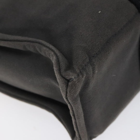 HERMES Fourre Tout PM Hand Bag Canvas Black Gray Silver Auth ti2941