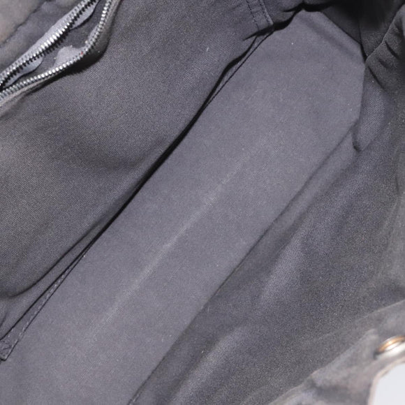 HERMES Fourre Tout PM Hand Bag Canvas Black Gray Silver Auth ti2941