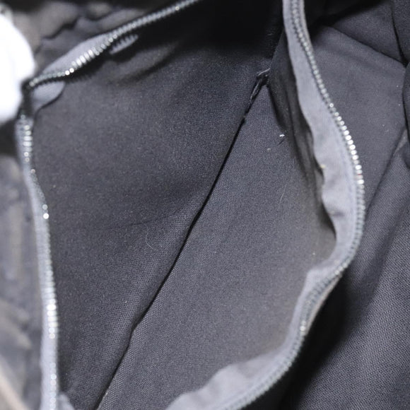 HERMES Fourre Tout PM Hand Bag Canvas Black Gray Silver Auth ti2941