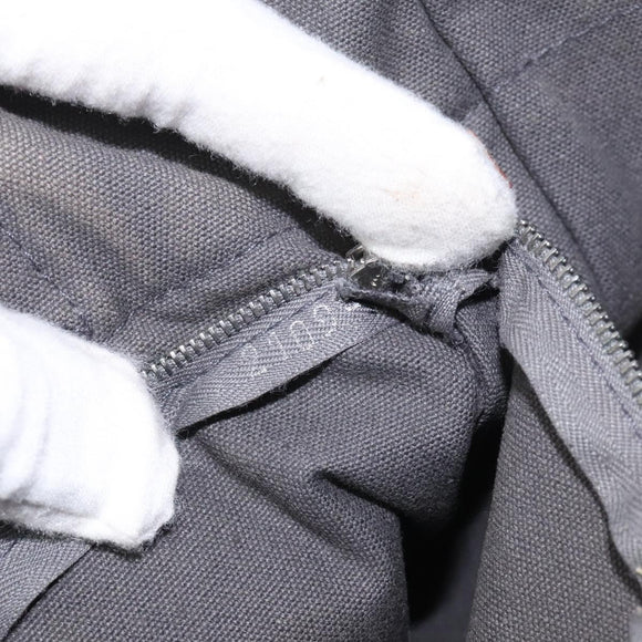 HERMES Fourre Tout PM Hand Bag Canvas Black Gray Silver Auth ti2941