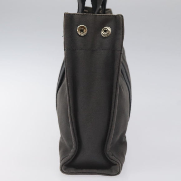 HERMES Fourre Tout PM Hand Bag Canvas Black Gray Silver Auth ti2941