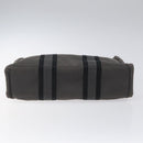 HERMES Fourre Tout PM Hand Bag Canvas Black Gray Silver Auth ti2941-9