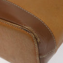 BURBERRY Shoulder Bag Leather Brown Gold Auth ti2942-9