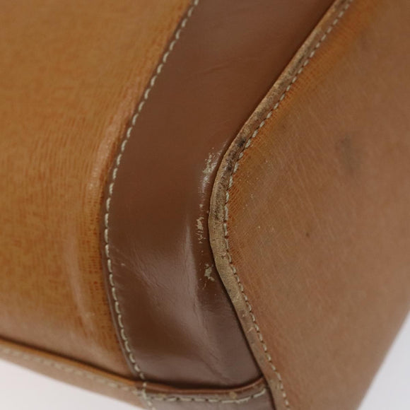 BURBERRY Shoulder Bag Leather Brown Gold Auth ti2942