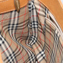 BURBERRY Shoulder Bag Leather Brown Gold Auth ti2942-18