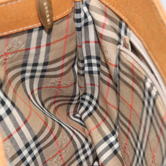 BURBERRY Shoulder Bag Leather Brown Gold Auth ti2942