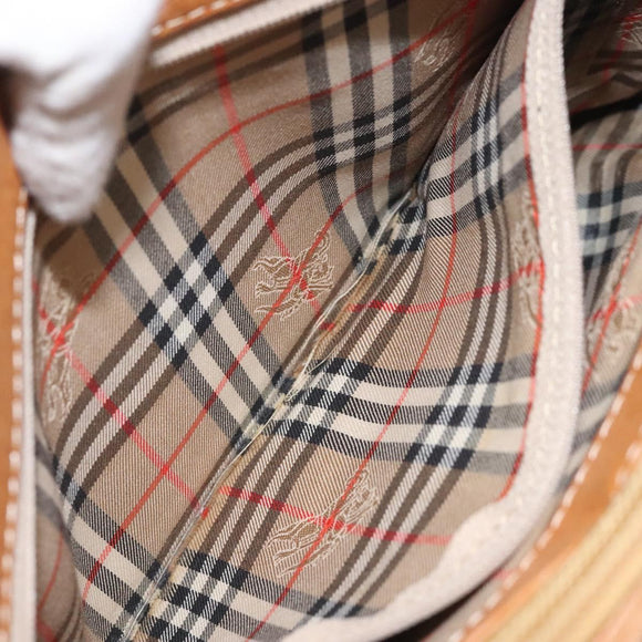 BURBERRY Shoulder Bag Leather Brown Gold Auth ti2942