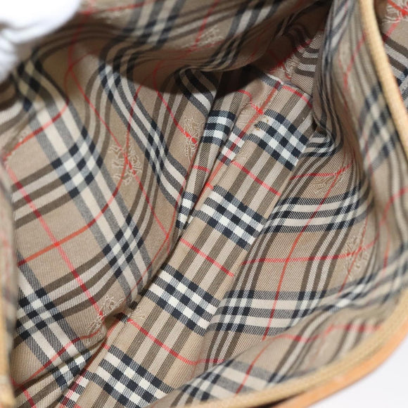 BURBERRY Shoulder Bag Leather Brown Gold Auth ti2942