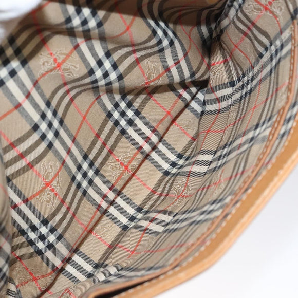 BURBERRY Shoulder Bag Leather Brown Gold Auth ti2942