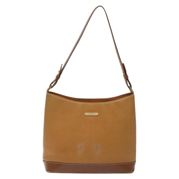 BURBERRY Shoulder Bag Leather Brown Gold Auth ti2942