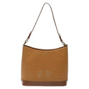 BURBERRY Shoulder Bag Leather Brown Gold Auth ti2942-2