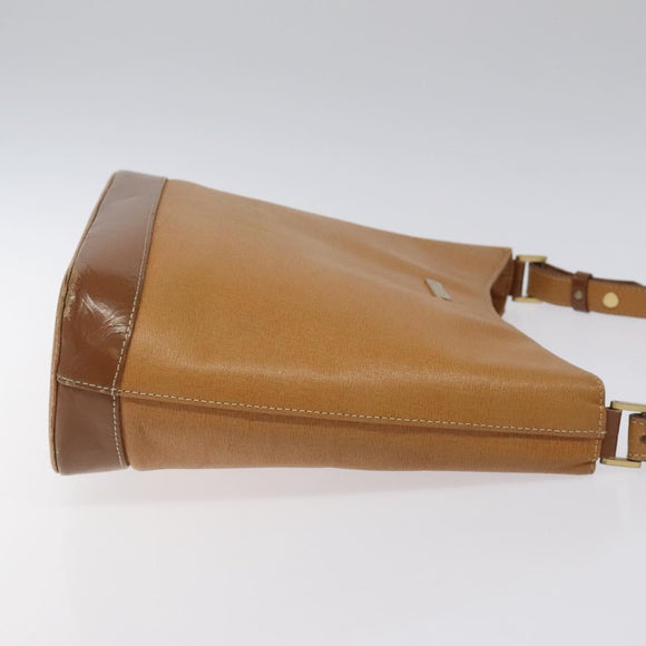 BURBERRY Shoulder Bag Leather Brown Gold Auth ti2942