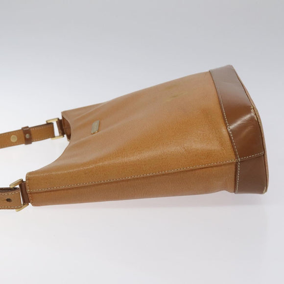 BURBERRY Shoulder Bag Leather Brown Gold Auth ti2942