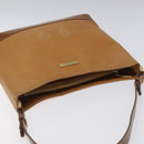 BURBERRY Shoulder Bag Leather Brown Gold Auth ti2942-6