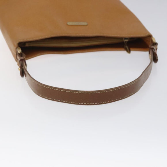 BURBERRY Shoulder Bag Leather Brown Gold Auth ti2942