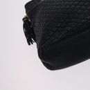 BALLY Chain Shoulder Bag Leather Black Gold Auth ti2944-14