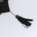 BALLY Chain Shoulder Bag Leather Black Gold Auth ti2944-10