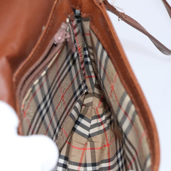 Burberrys Shoulder Bag Leather Brown Auth ti2945