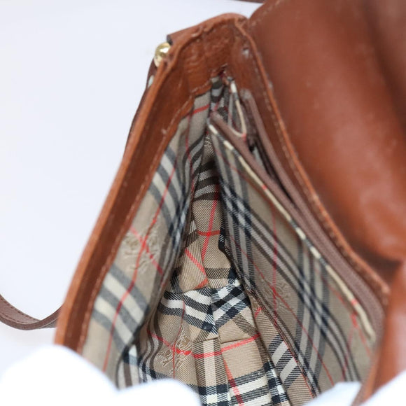 Burberrys Shoulder Bag Leather Brown Auth ti2945