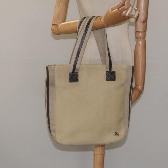 BURBERRY Tote Bag Canvas Beige Auth ti2950