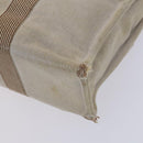 HERMES New Fourre Tout MM Hand Bag Canvas Beige Silver Auth ti2953-9