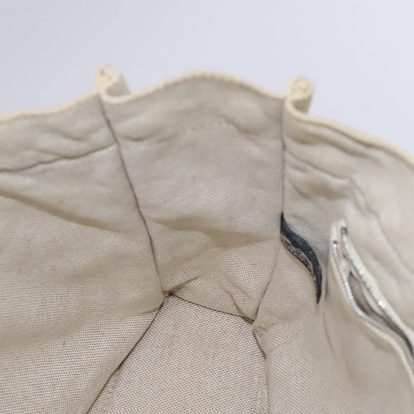 HERMES New Fourre Tout MM Hand Bag Canvas Beige Silver Auth ti2953