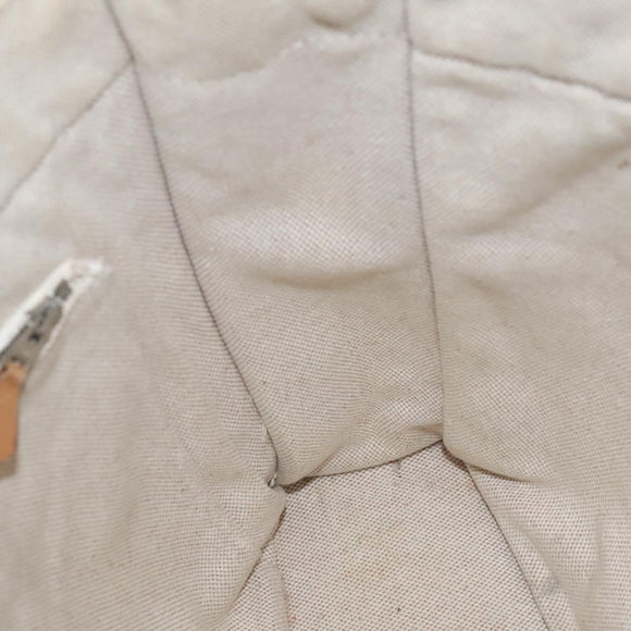 HERMES New Fourre Tout MM Hand Bag Canvas Beige Silver Auth ti2953