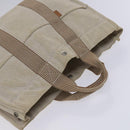 HERMES New Fourre Tout MM Hand Bag Canvas Beige Silver Auth ti2953-6